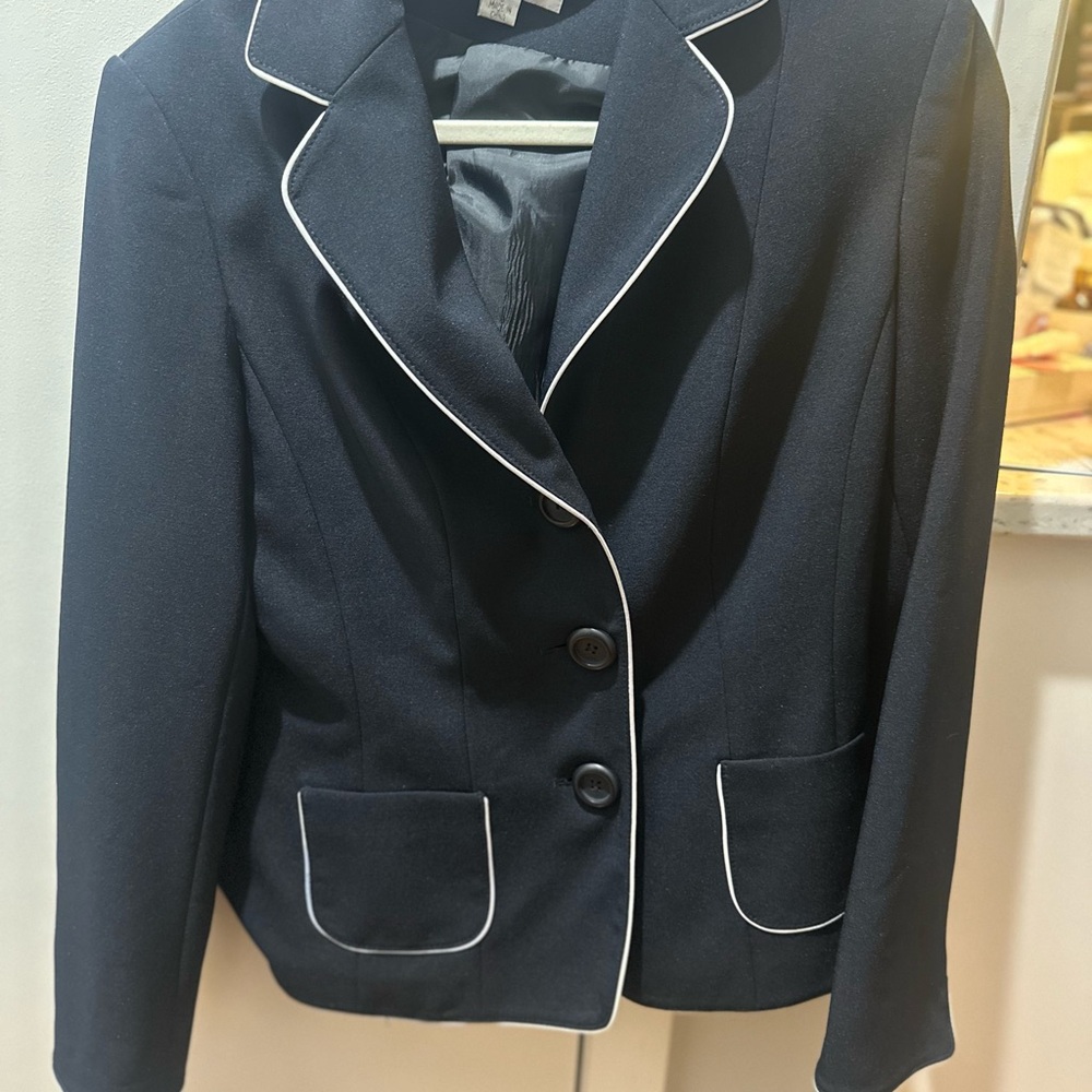 Women's Navy Blazer with White Trim